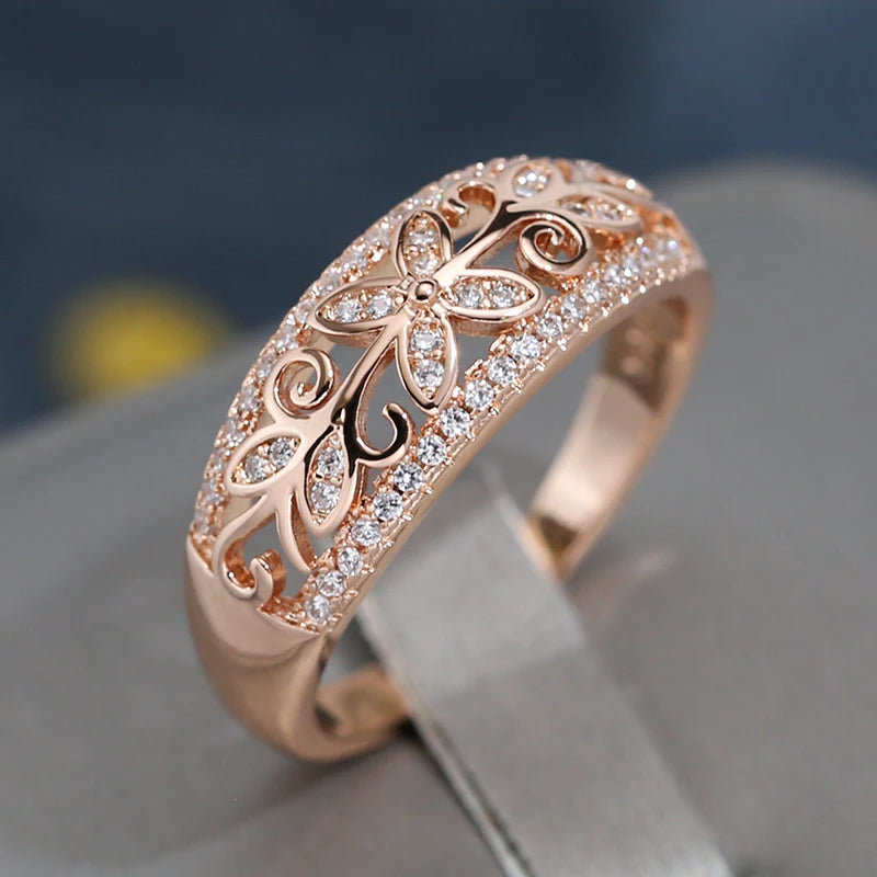 Crystal Floral Ring