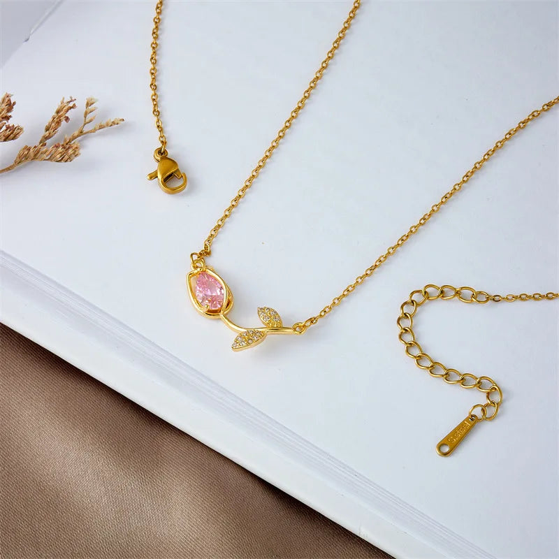 Crystal Tulip Necklace