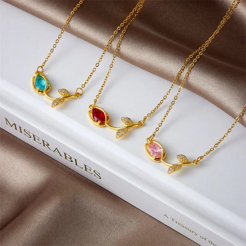 Crystal Tulip Necklace