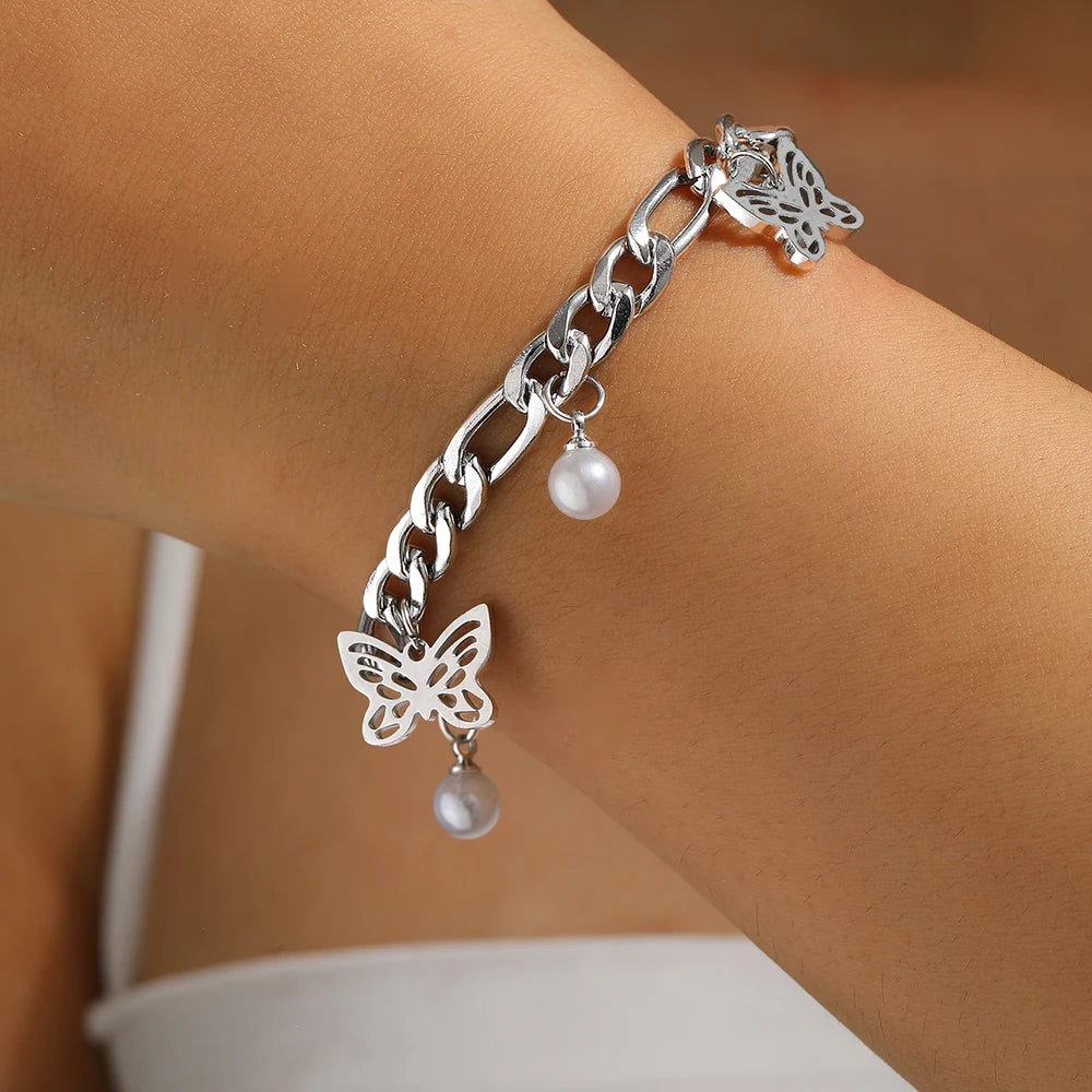 Butterfly Pearl Bracelet