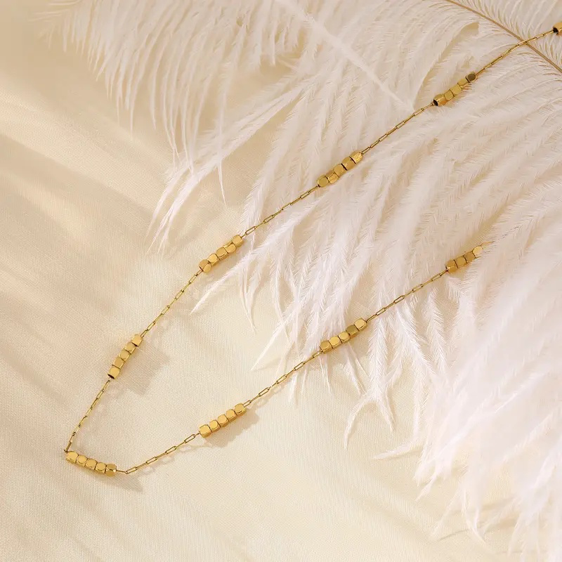 18k Geometric Segment Necklace
