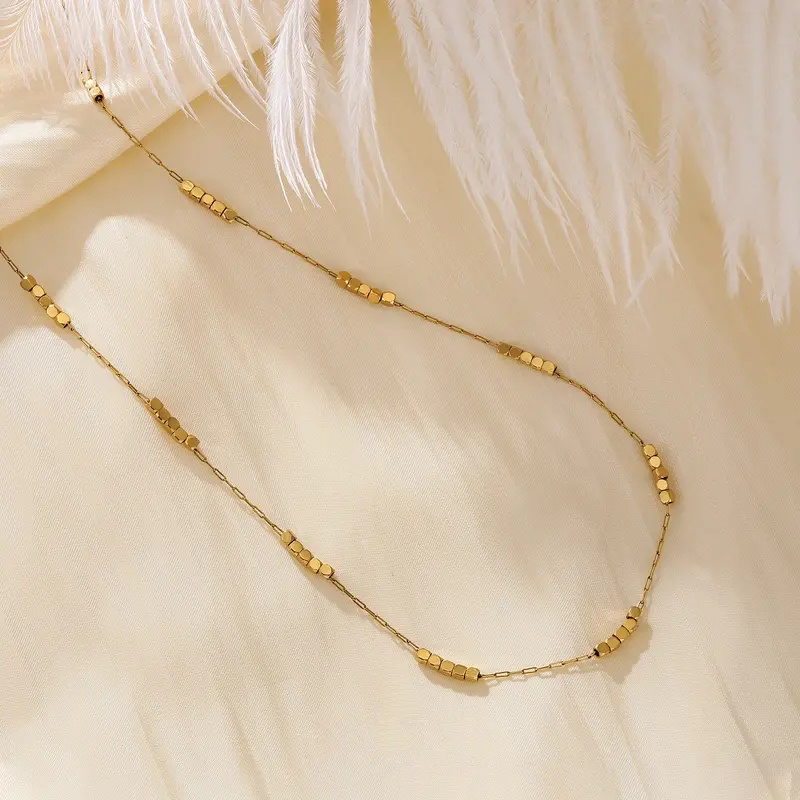 18k Geometric Segment Necklace