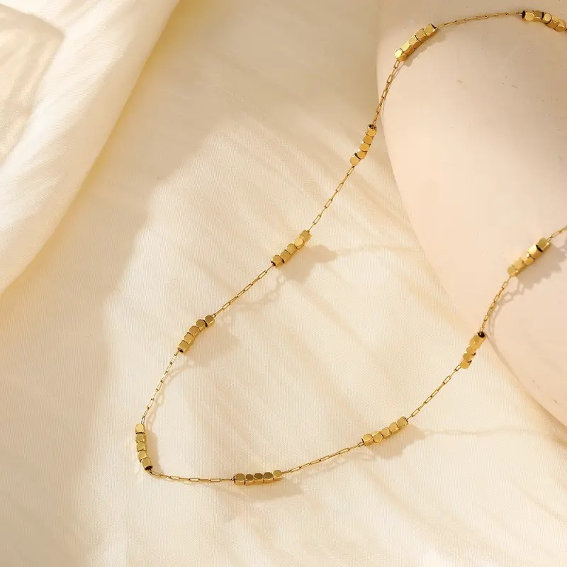 18k Geometric Segment Necklace