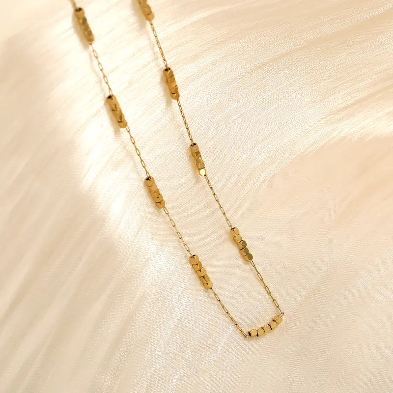 18k Geometric Segment Necklace