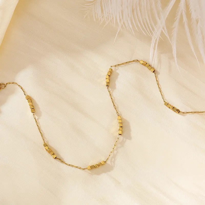 18k Geometric Segment Necklace