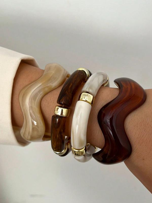 4PC Boho Chunky Bangle Set