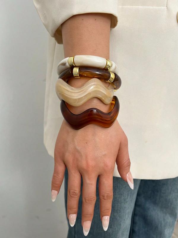 4PC Boho Chunky Bangle Set