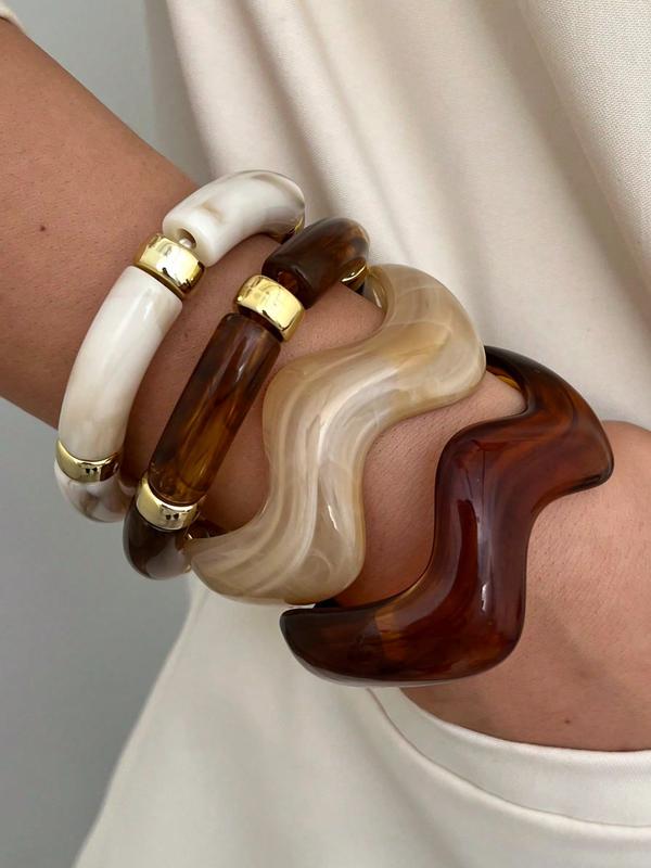 4PC Boho Chunky Bangle Set