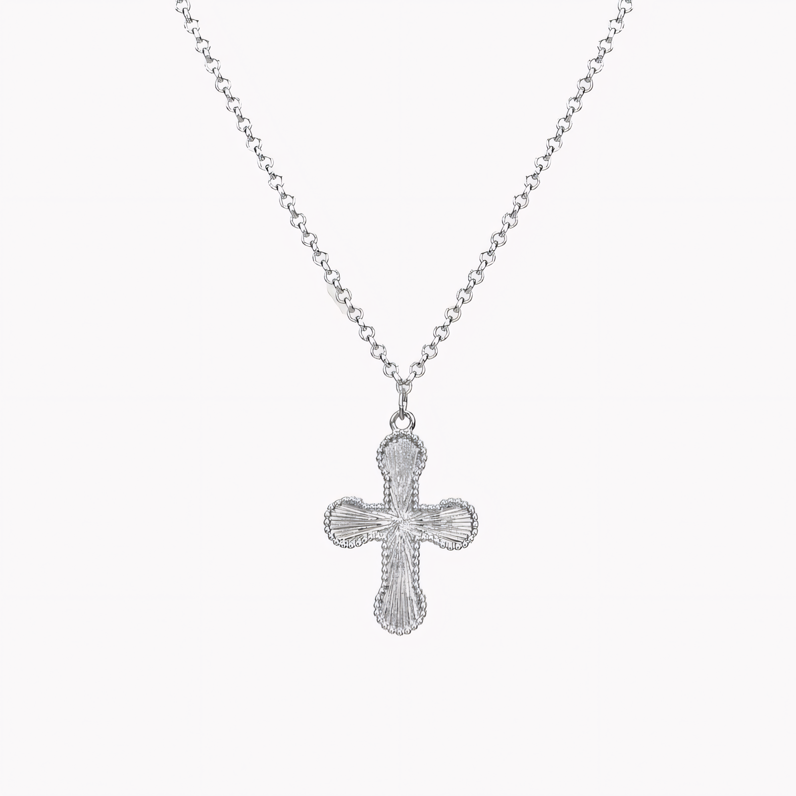 18k Sunburst Cross Necklace
