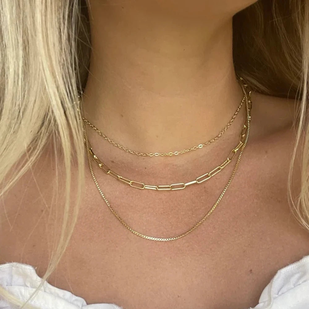 18k Triple Layer Necklace