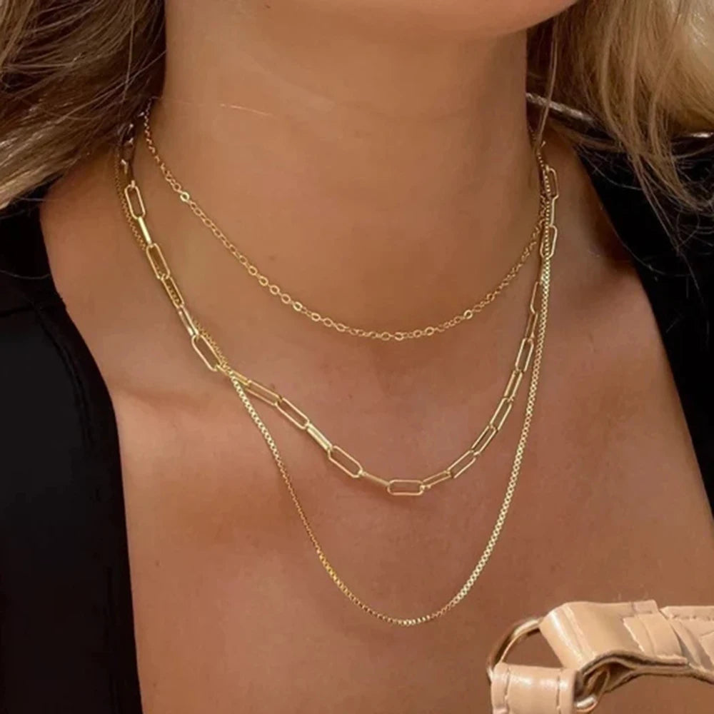 18k Triple Layer Necklace
