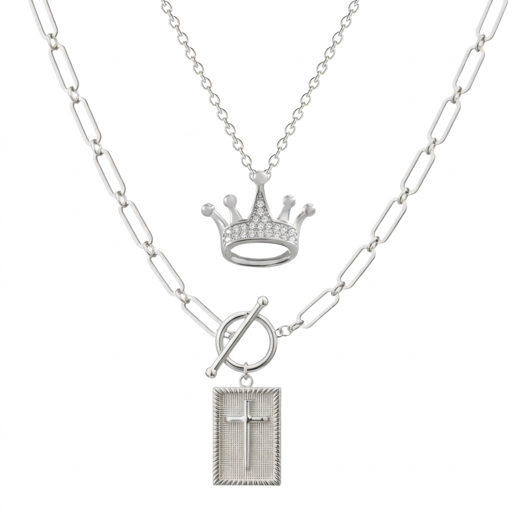 2PC Jesus Is King Necklaces