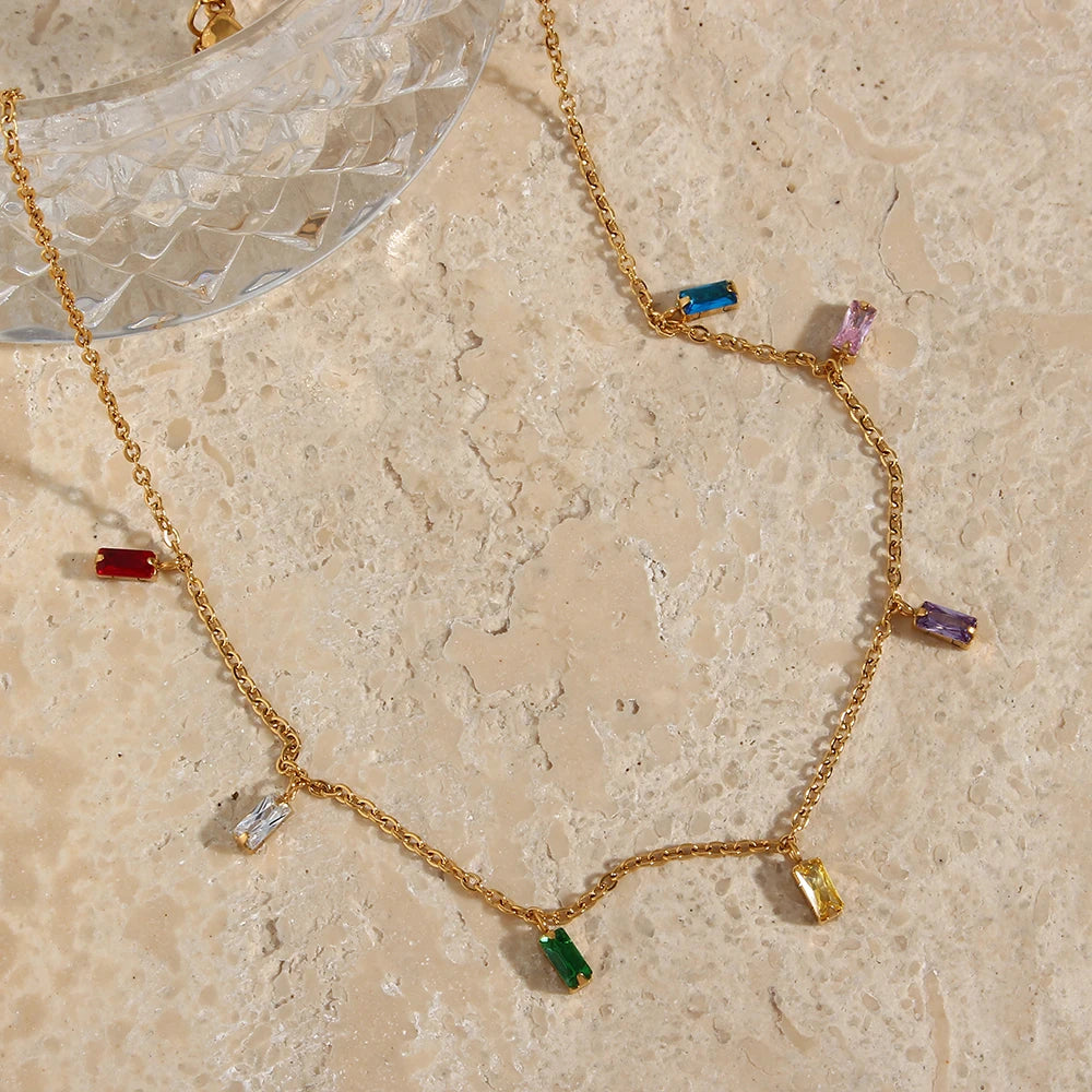 18k Colorful Crystal Jewelry Set