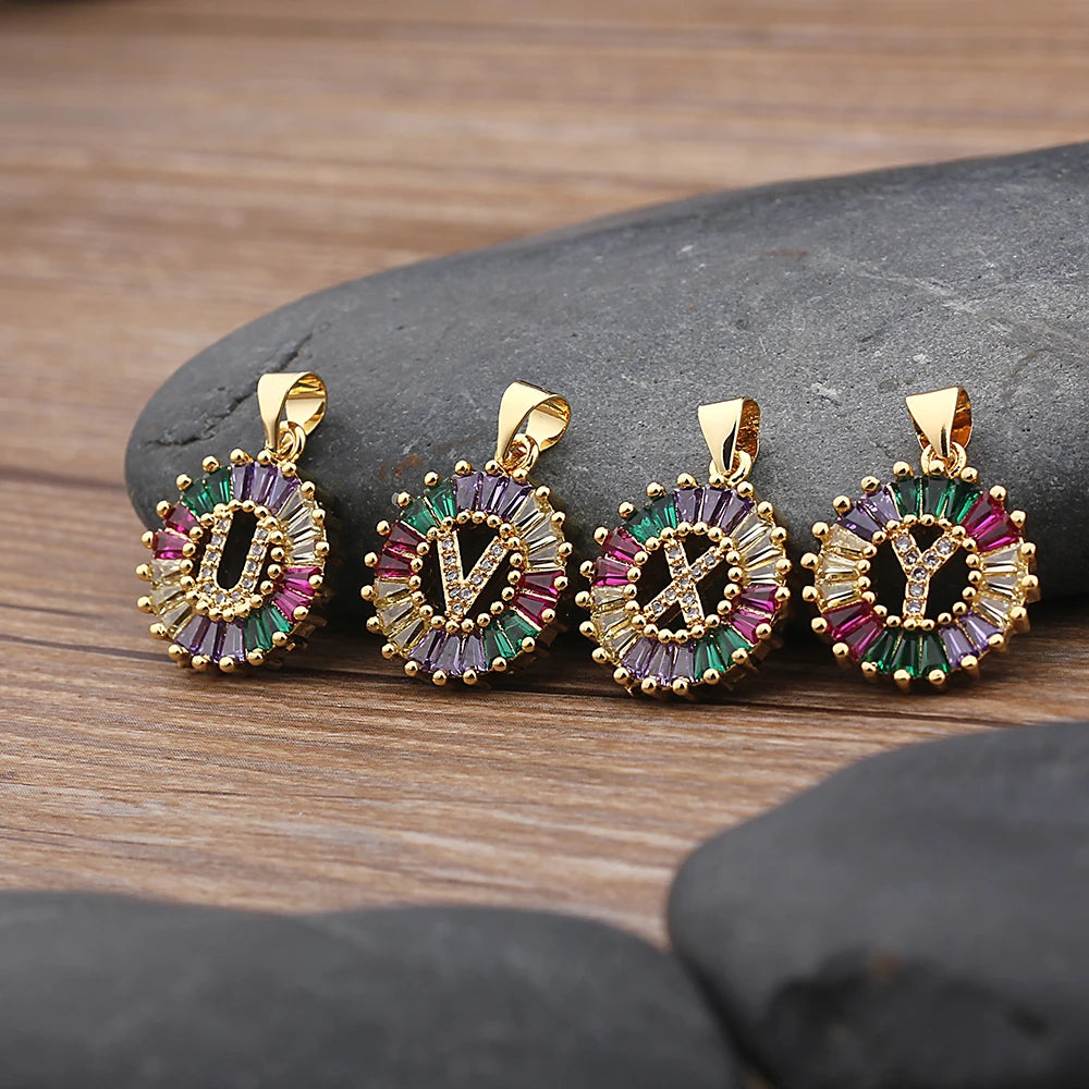 Colorful Diamond Initial Necklace 2.0