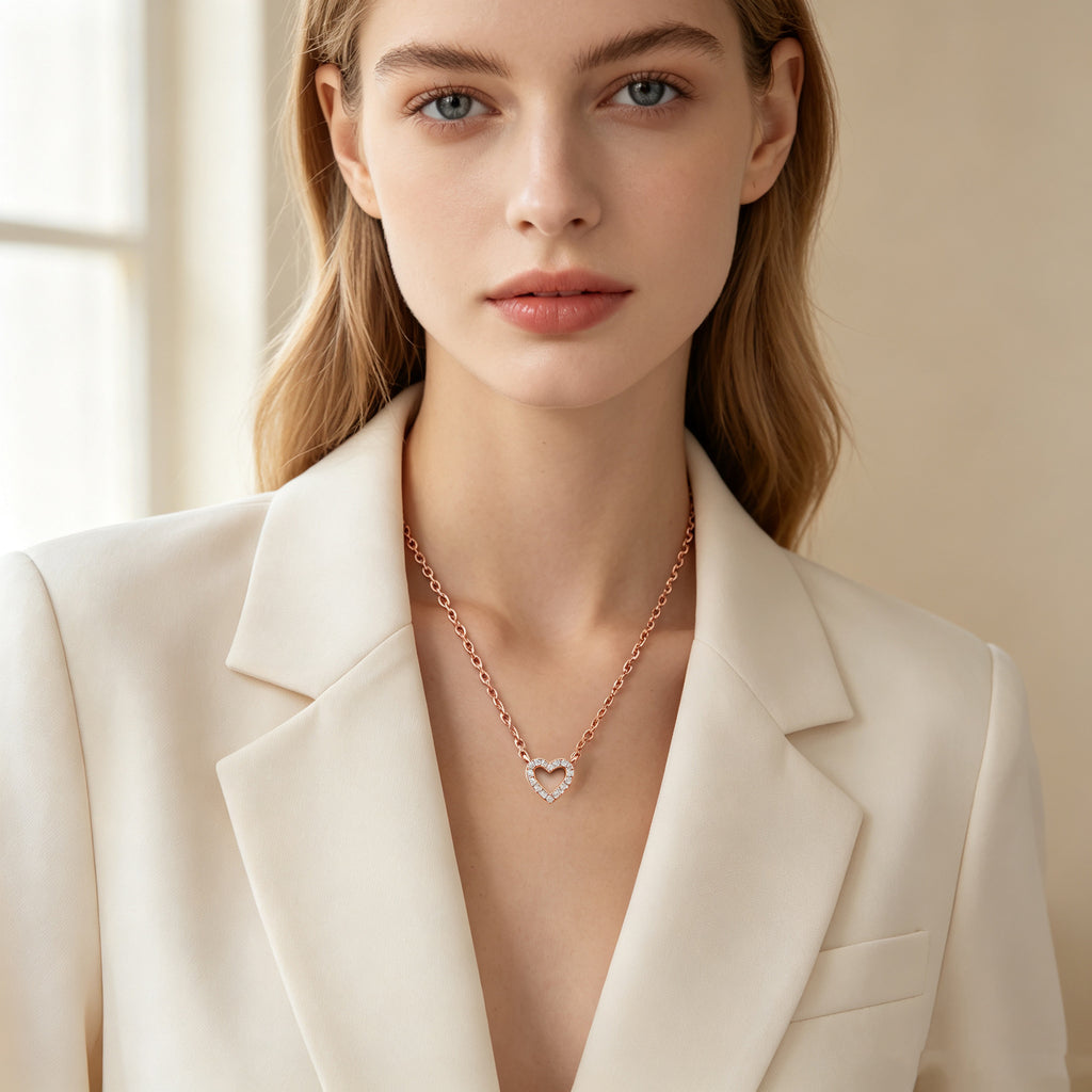 Crystal Open Heart Necklace