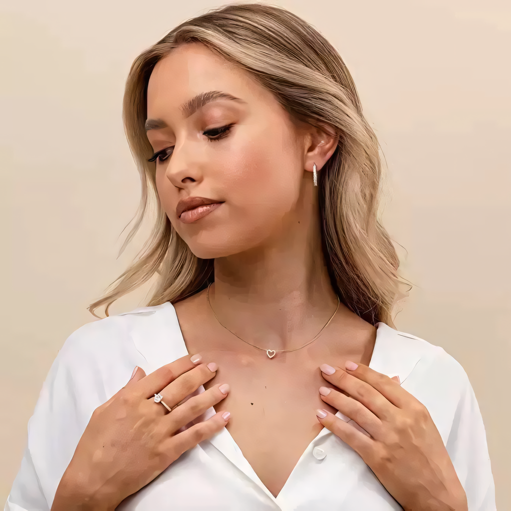 Crystal Open Heart Necklace
