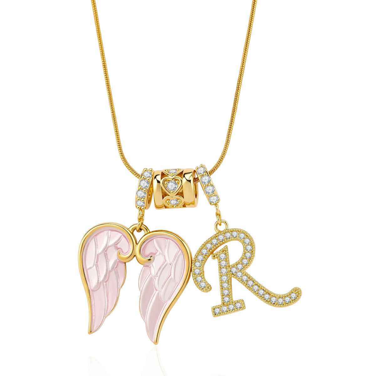 Guardian Angel Initial Necklace