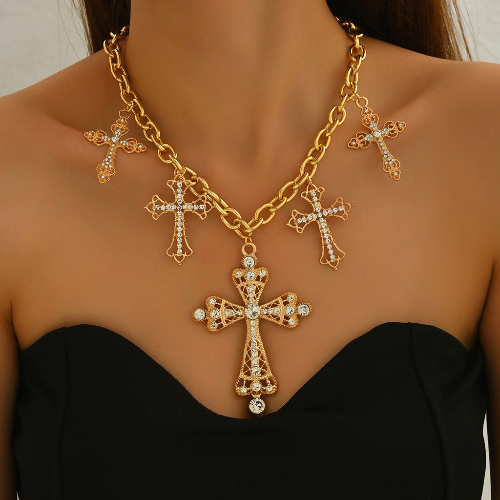 Chunky Cathedral Cross Necklace
