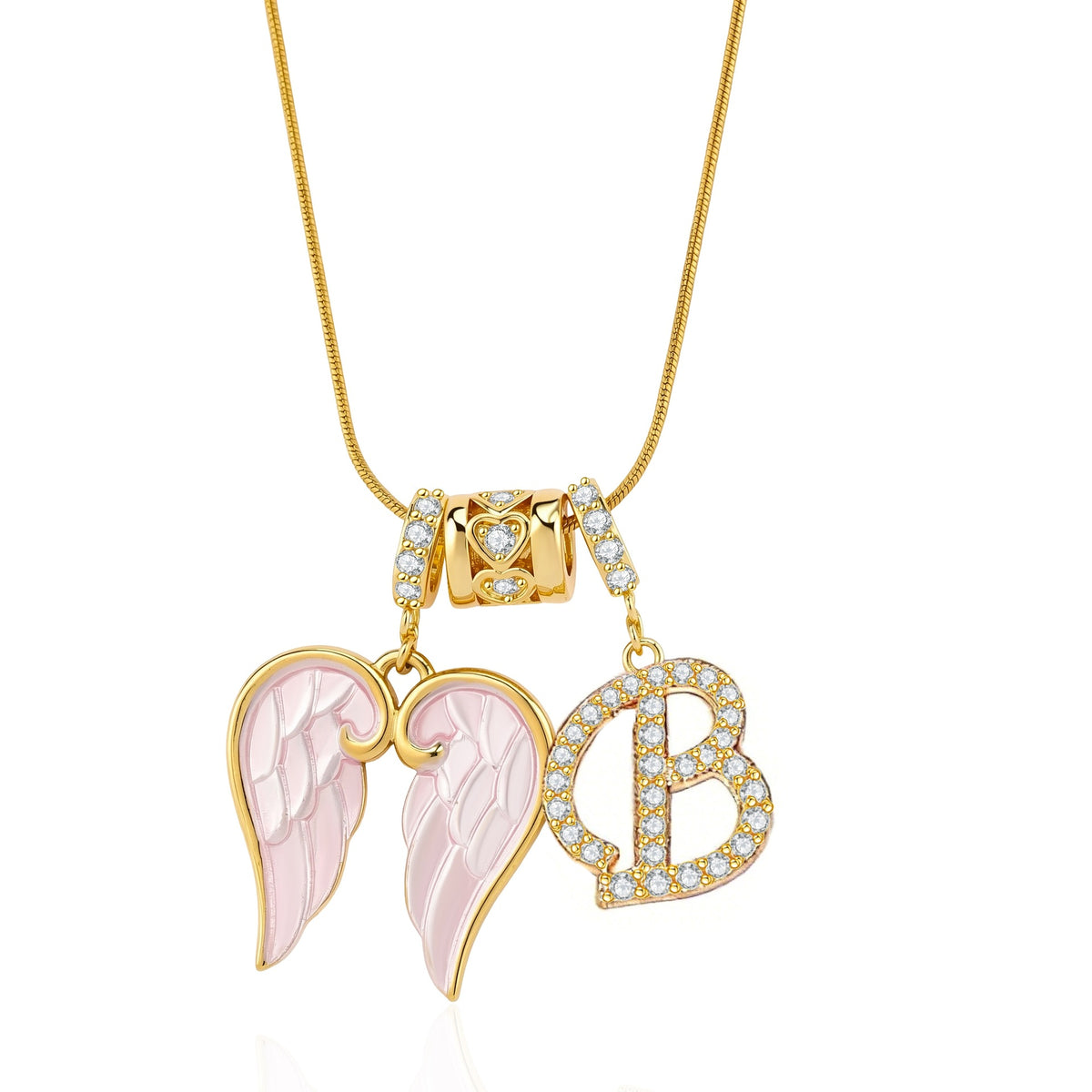 Guardian Angel Initial Necklace