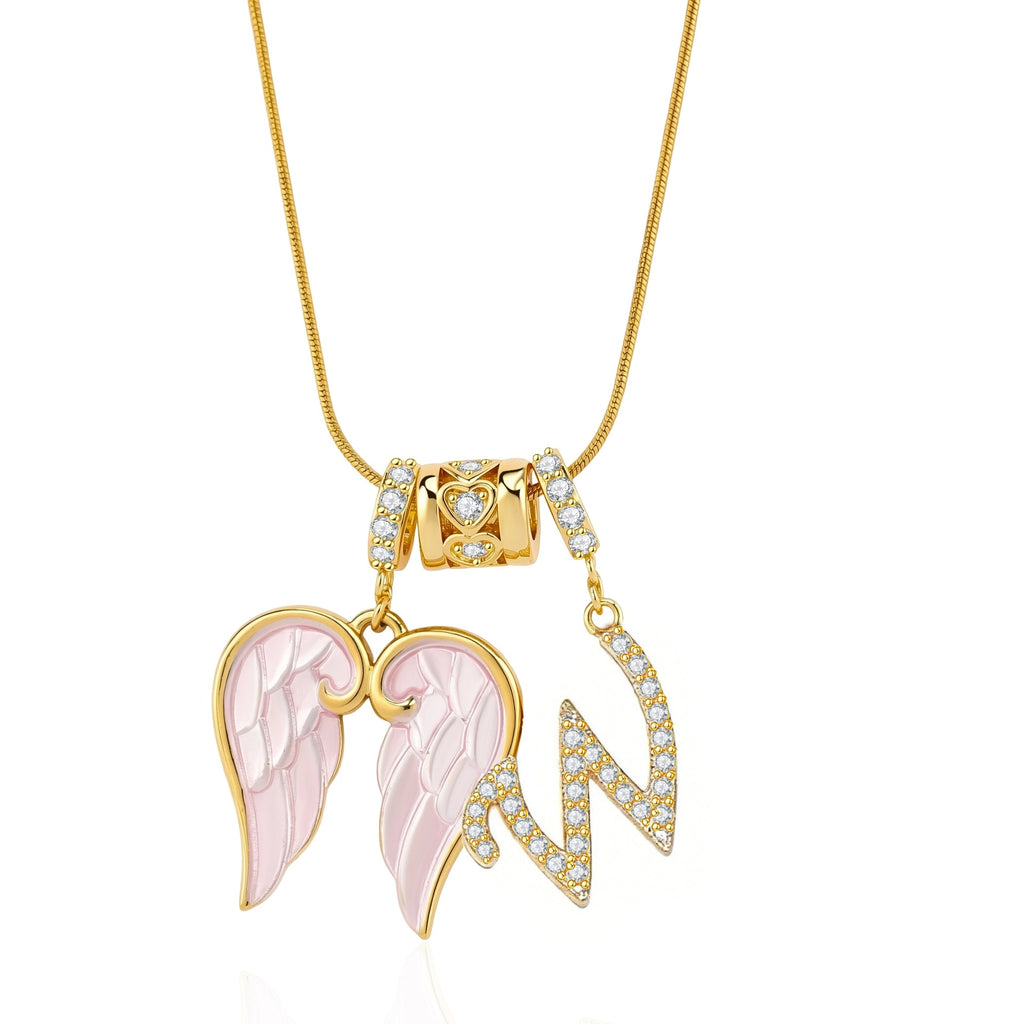Guardian Angel Initial Necklace