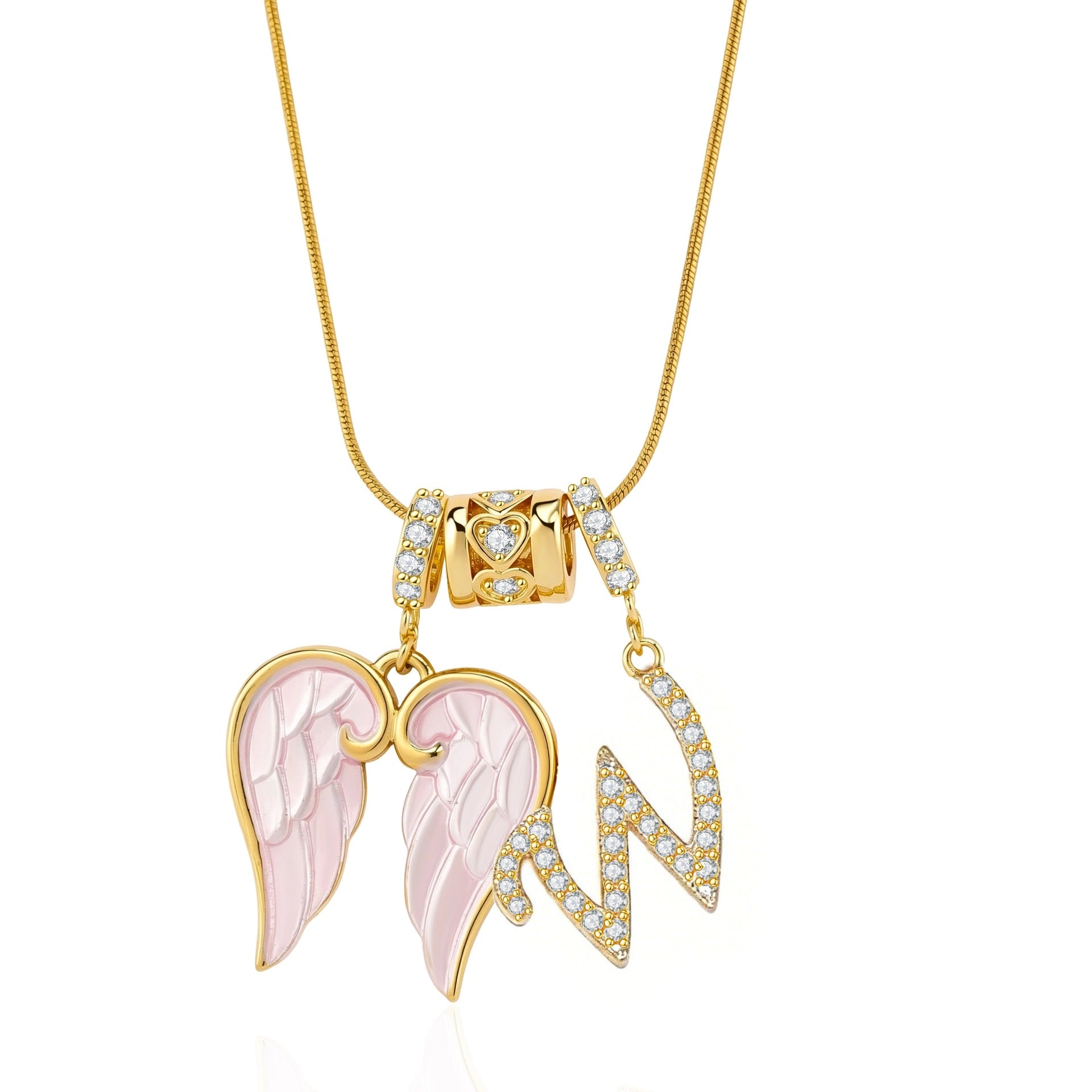 Guardian Angel Initial Necklace