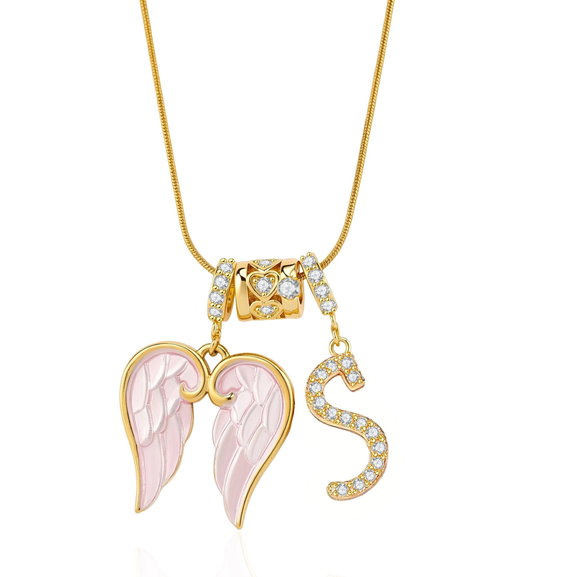 Guardian Angel Initial Necklace