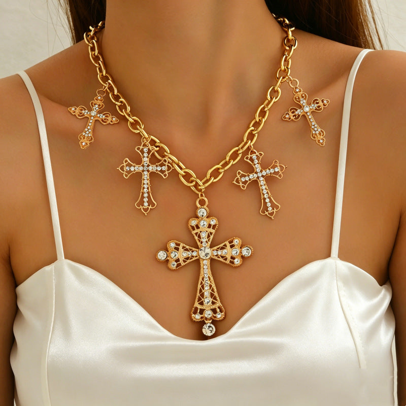 Chunky Cathedral Cross Necklace