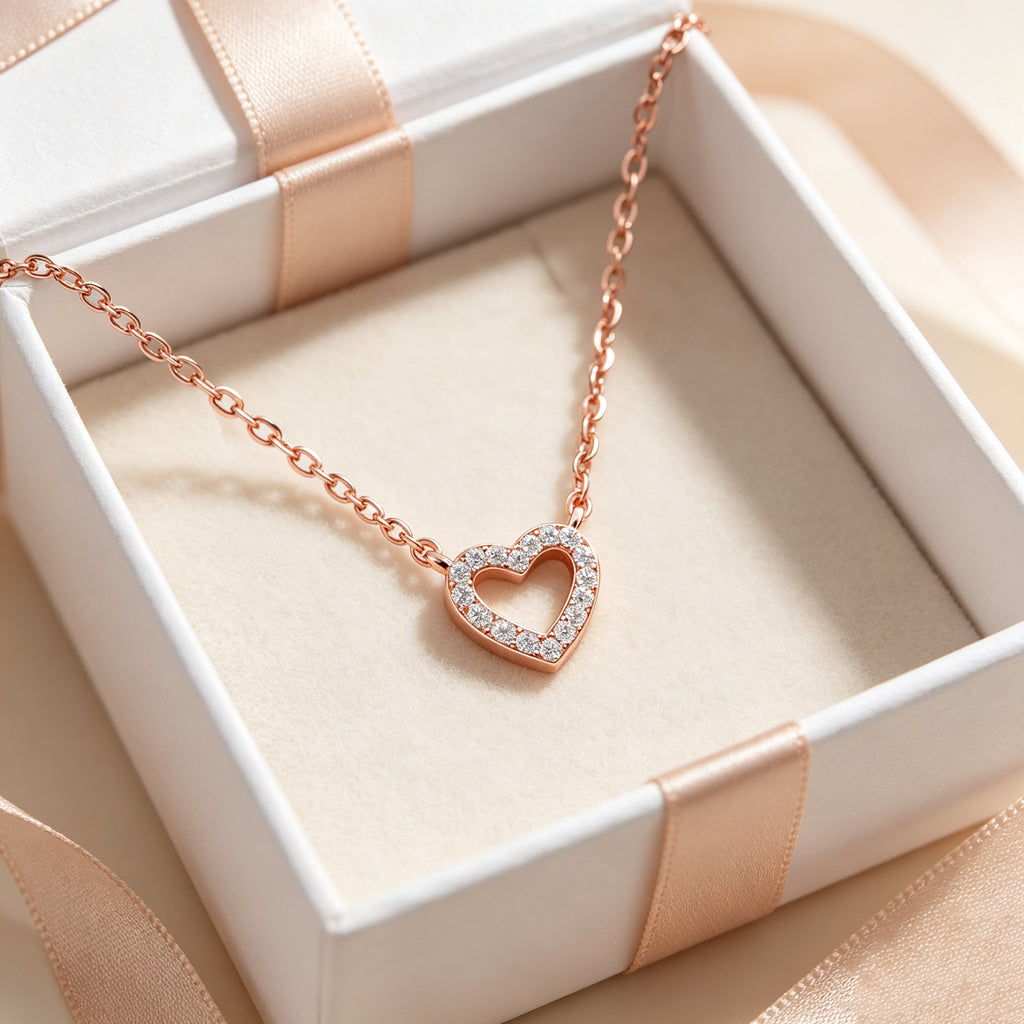 Crystal Open Heart Necklace