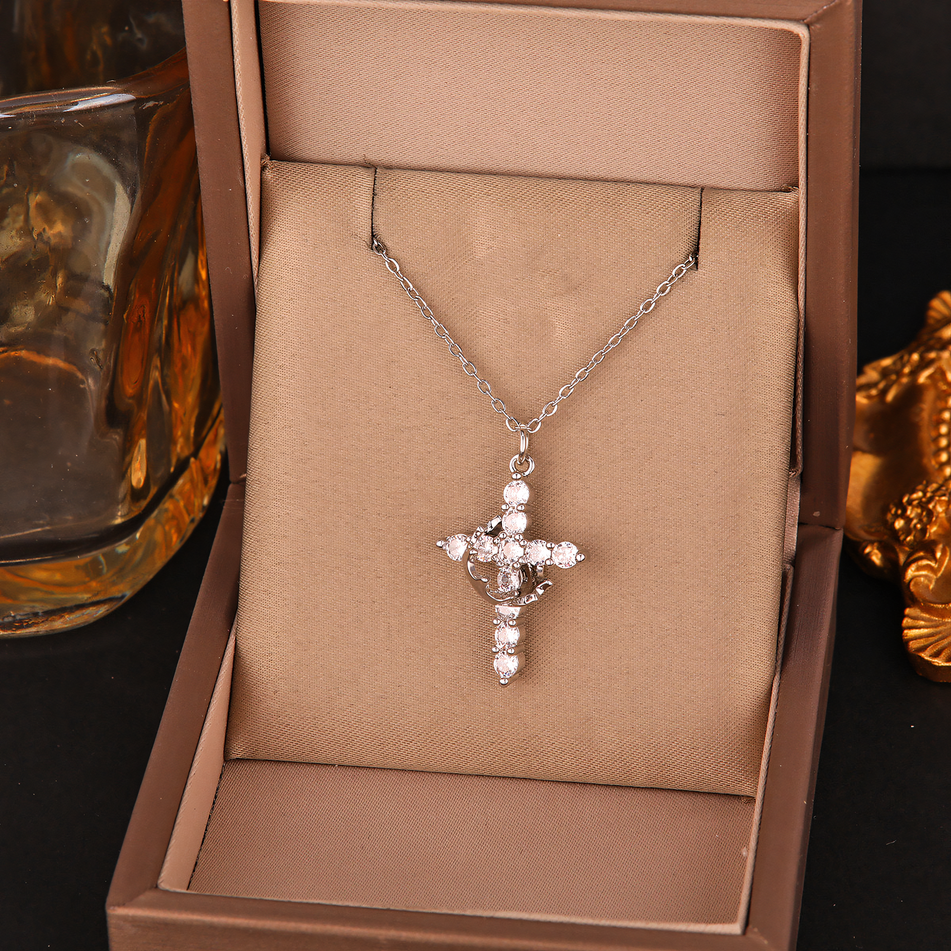 Crown Cross Necklace