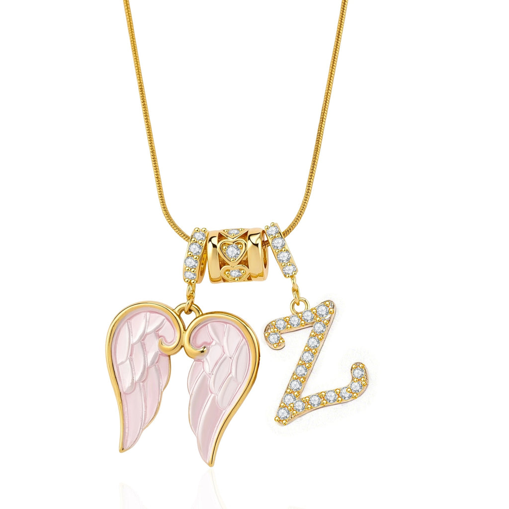 Guardian Angel Initial Necklace