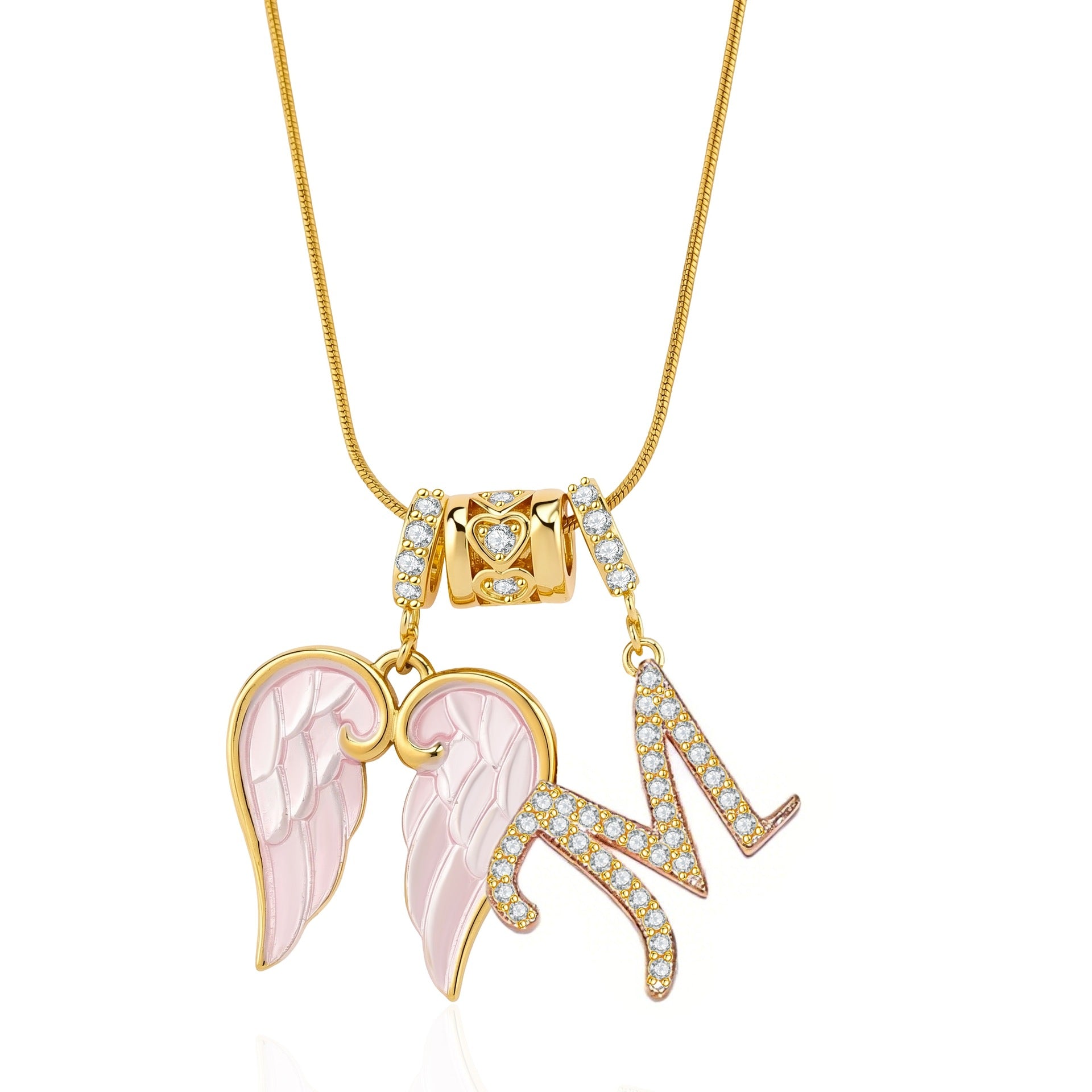 Guardian Angel Initial Necklace