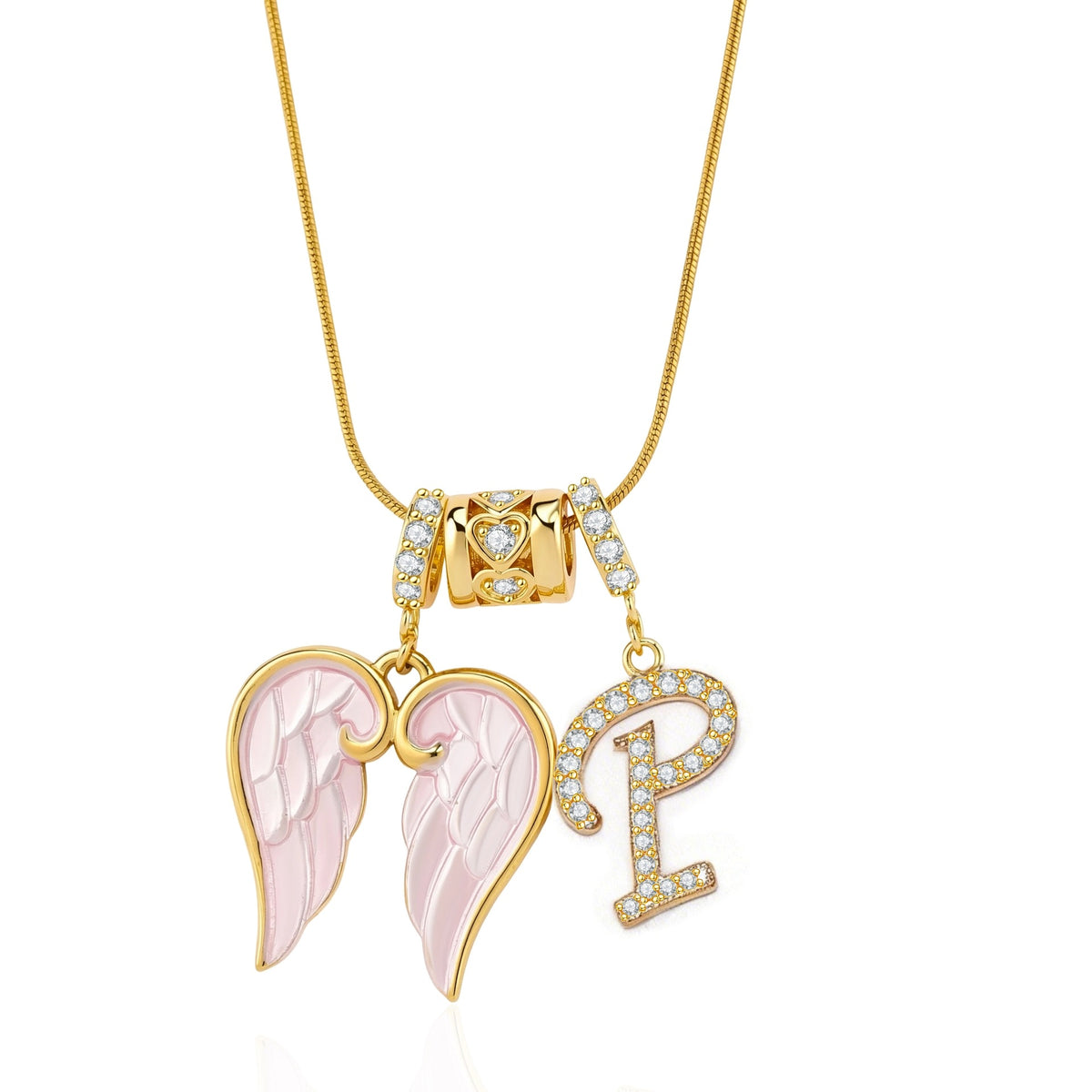 Guardian Angel Initial Necklace