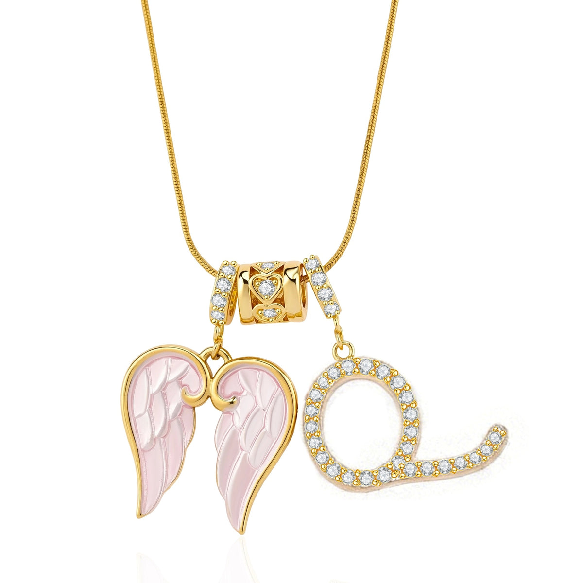 Guardian Angel Initial Necklace