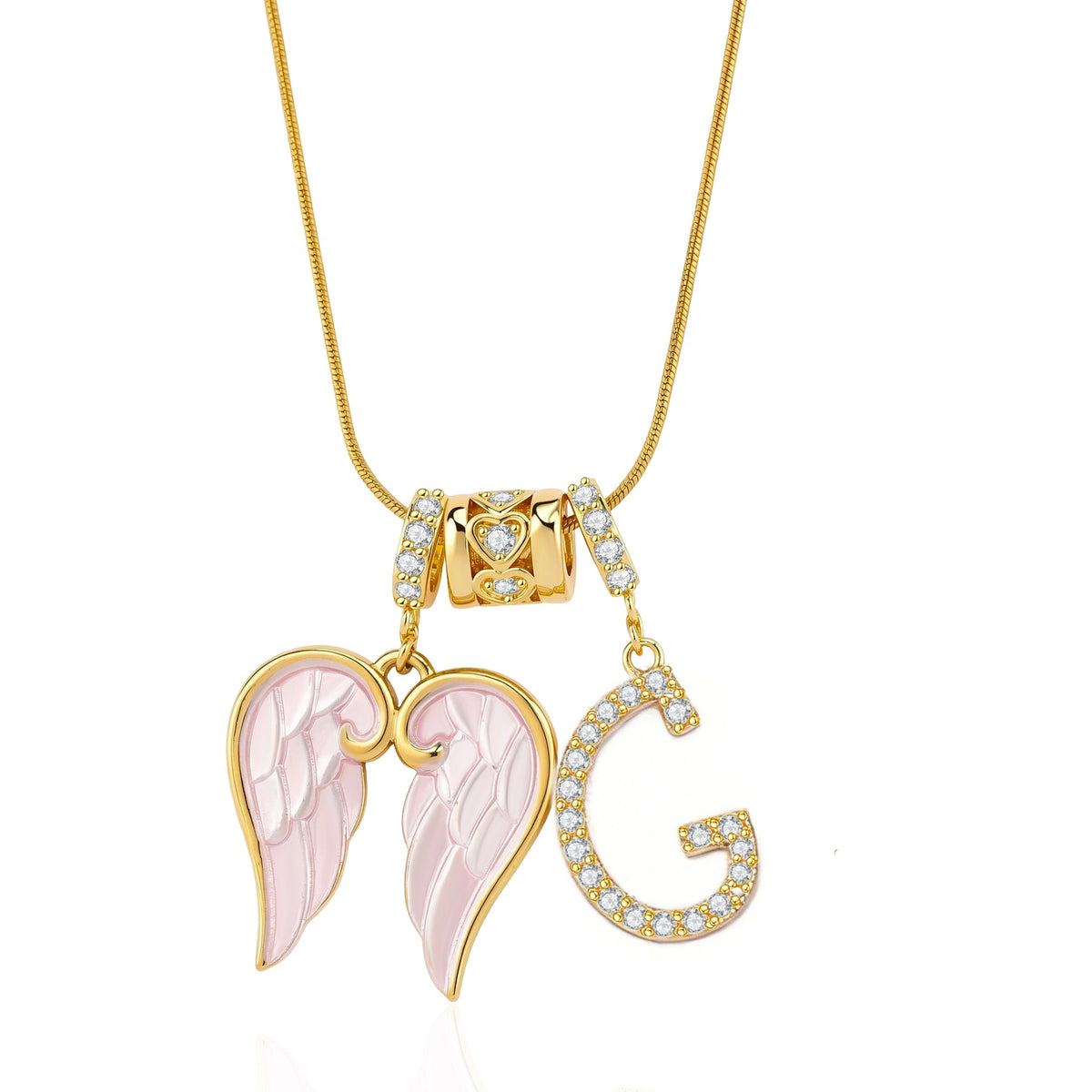 Guardian Angel Initial Necklace