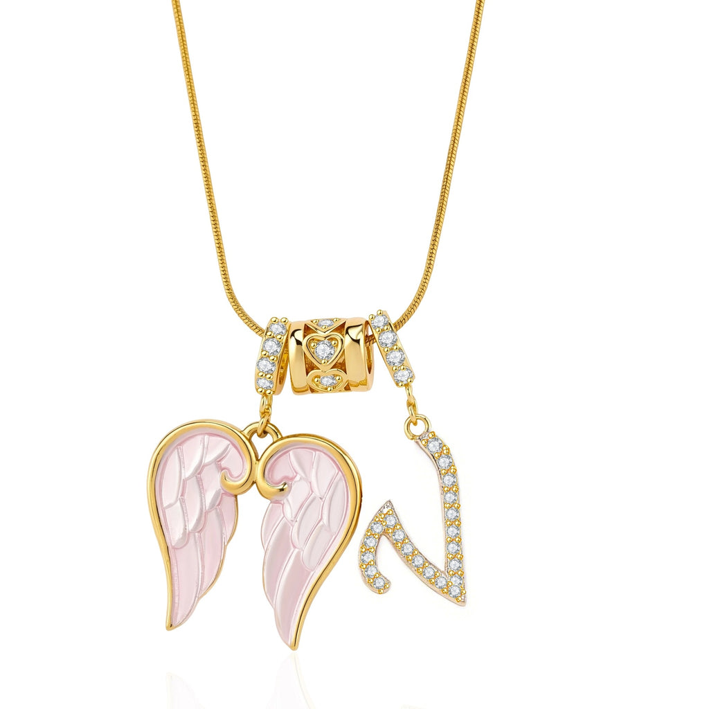 Guardian Angel Initial Necklace