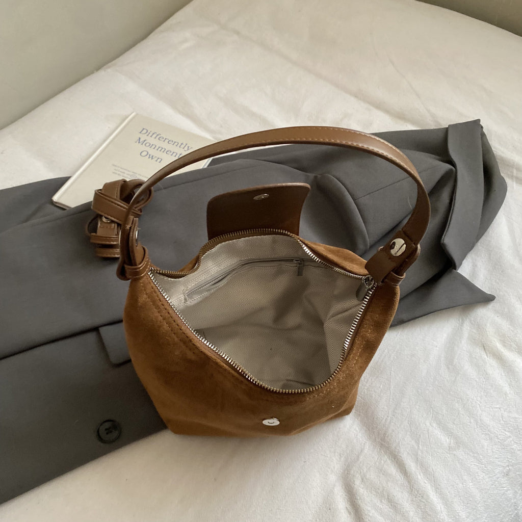 Suede Hobo Shoulder Bag
