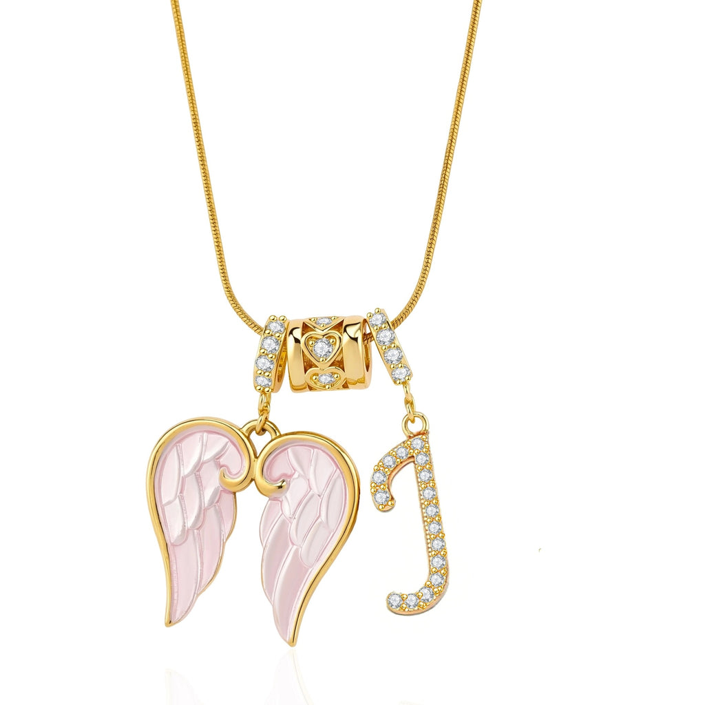 Guardian Angel Initial Necklace