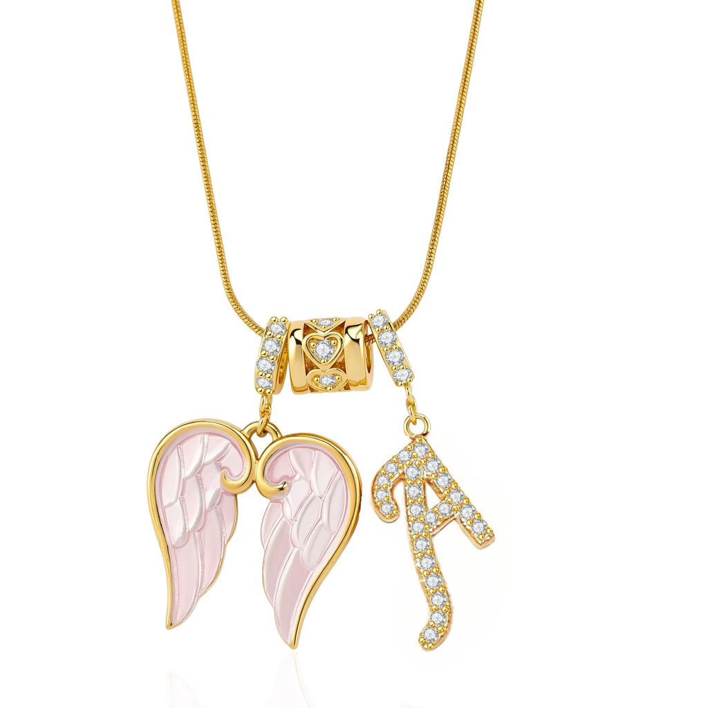 Guardian Angel Initial Necklace