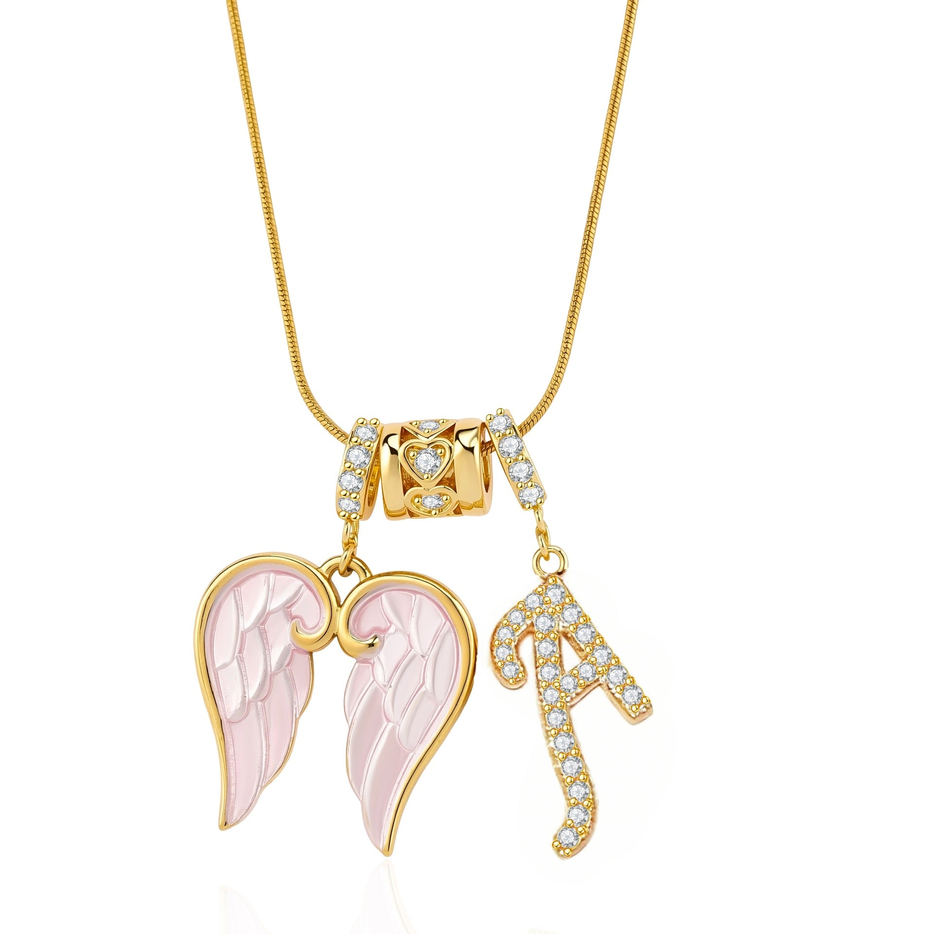 Guardian Angel Initial Necklace