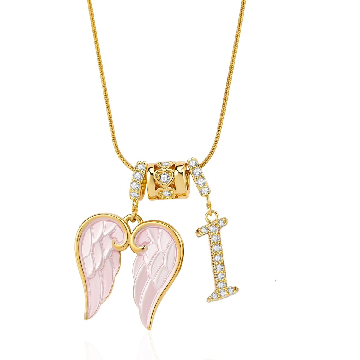 Guardian Angel Initial Necklace