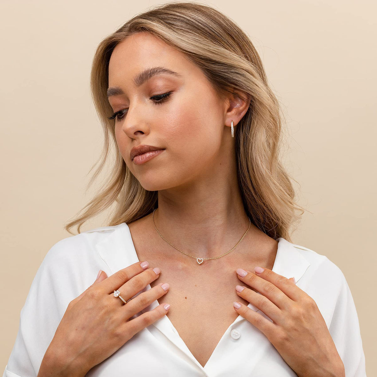 Crystal Open Heart Necklace