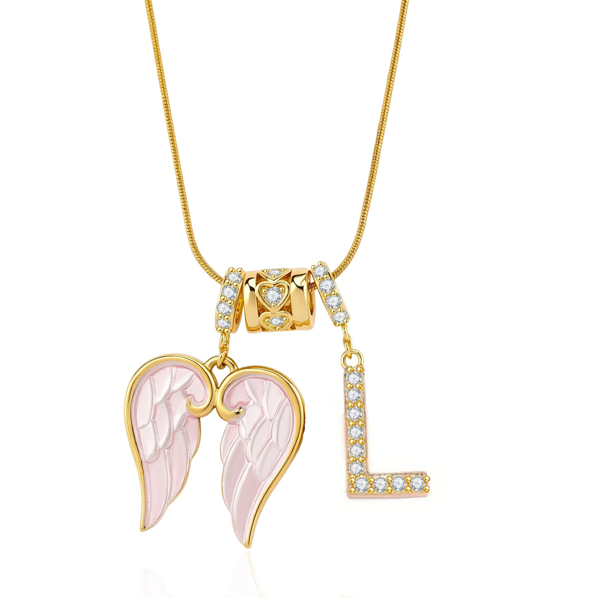 Guardian Angel Initial Necklace