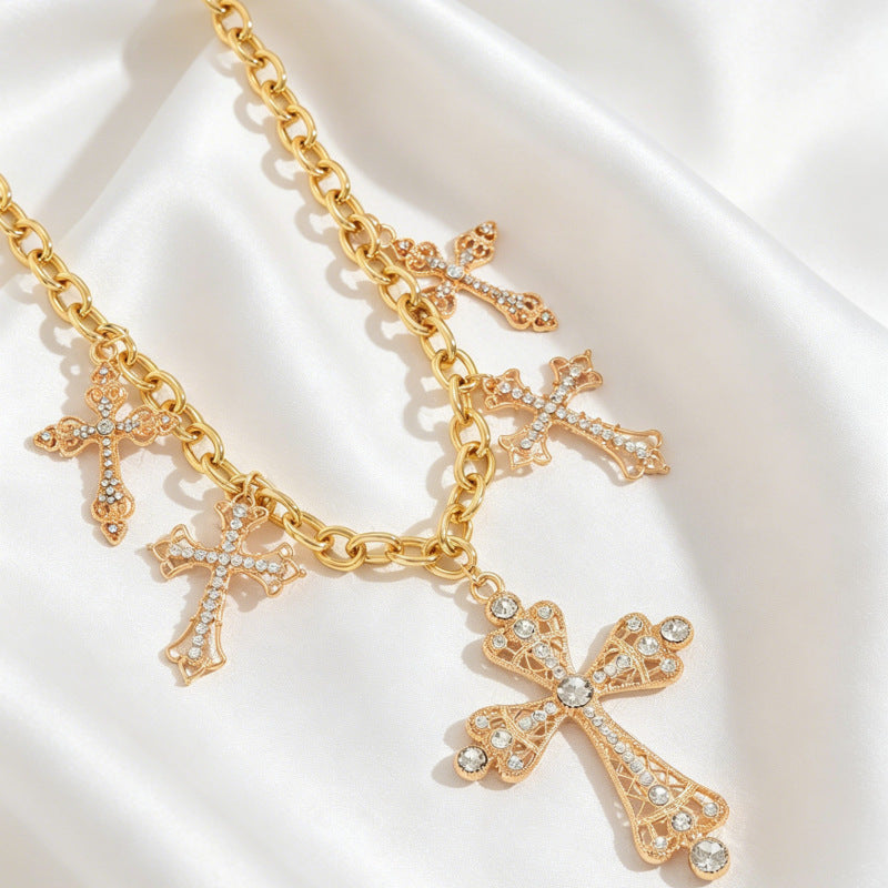 Chunky Cathedral Cross Necklace