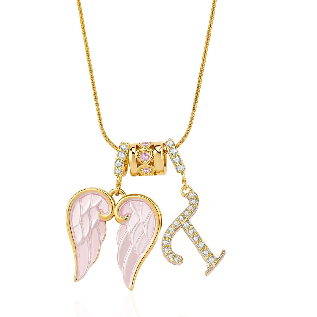 Guardian Angel Initial Necklace