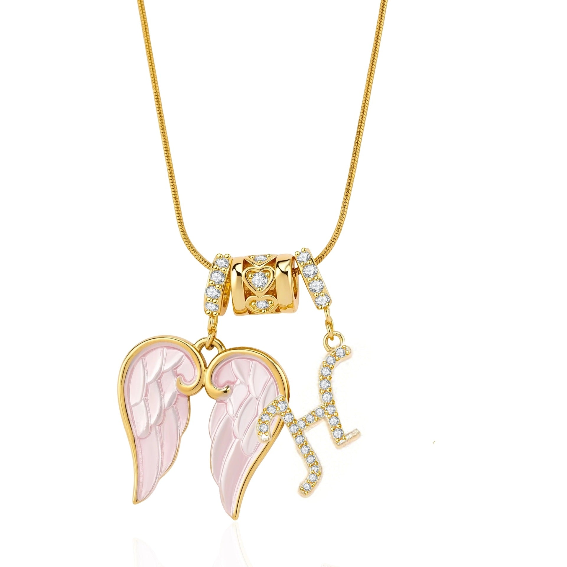 Guardian Angel Initial Necklace