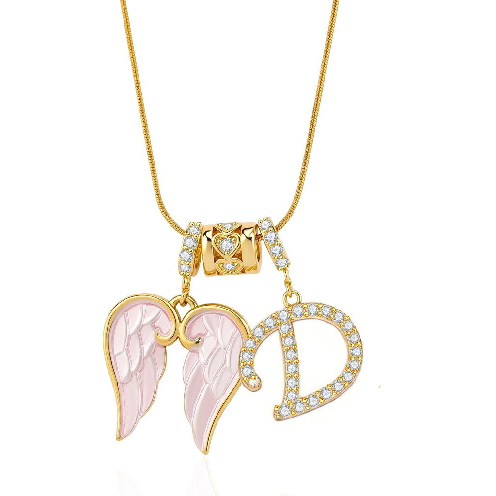 Guardian Angel Initial Necklace