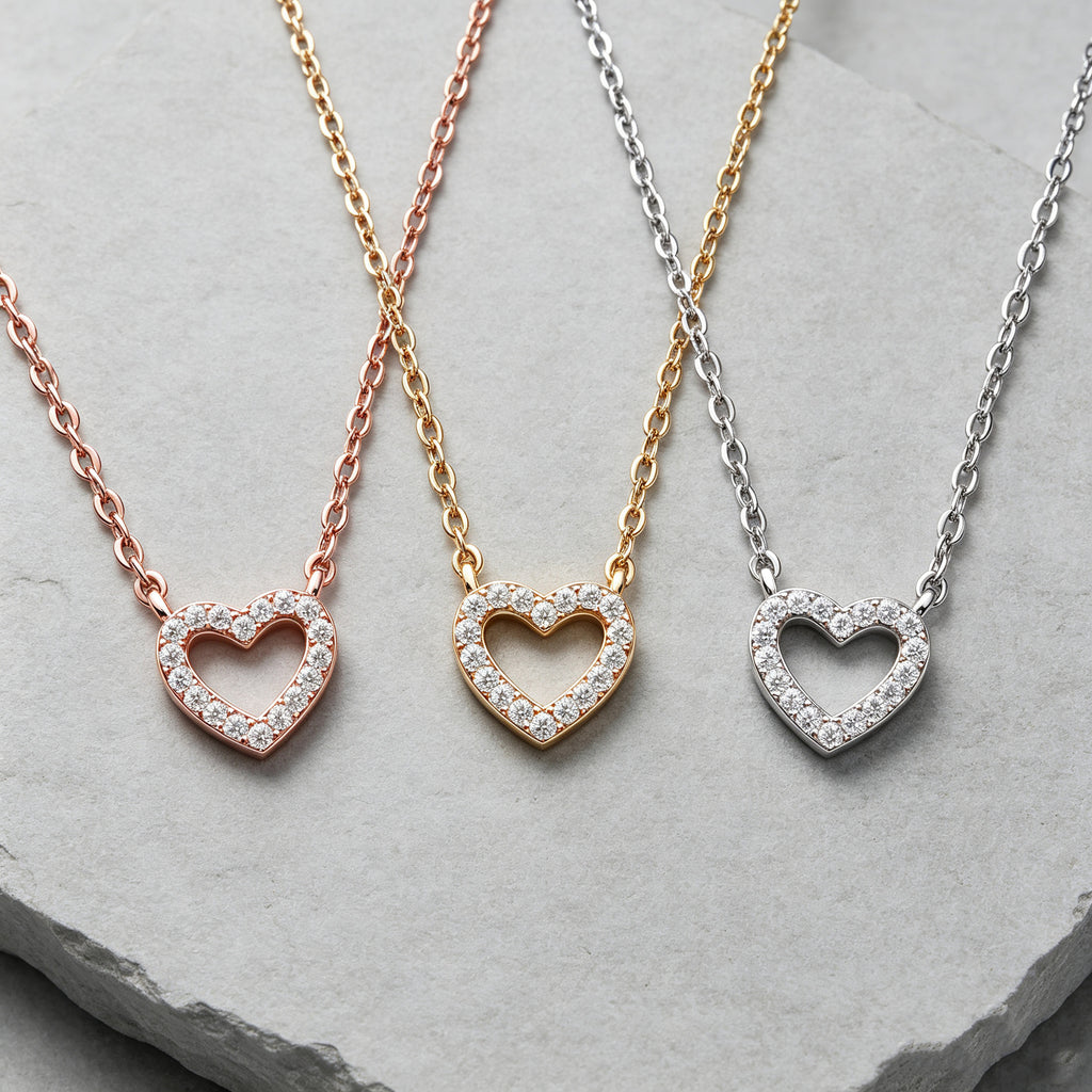 Crystal Open Heart Necklace