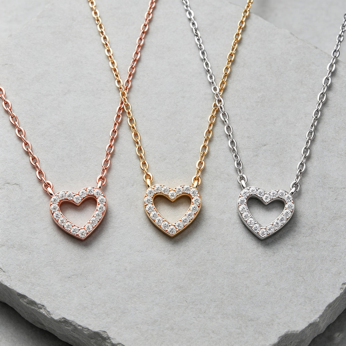 Crystal Open Heart Necklace