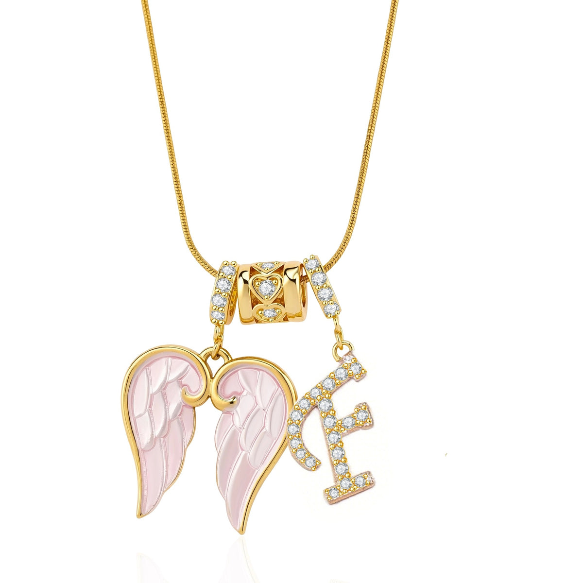Guardian Angel Initial Necklace