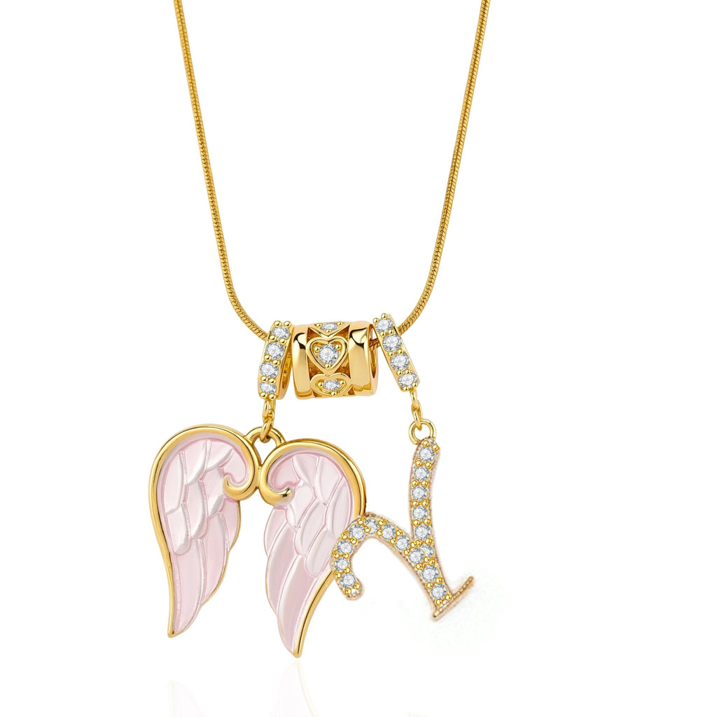 Guardian Angel Initial Necklace